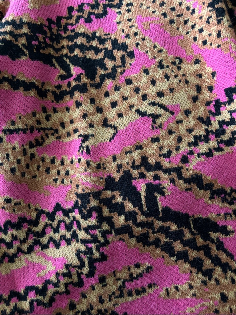 FARM Rio Cold-Shoulder Knit Sweater Dress in Pink and Black - Picture 3 of 4